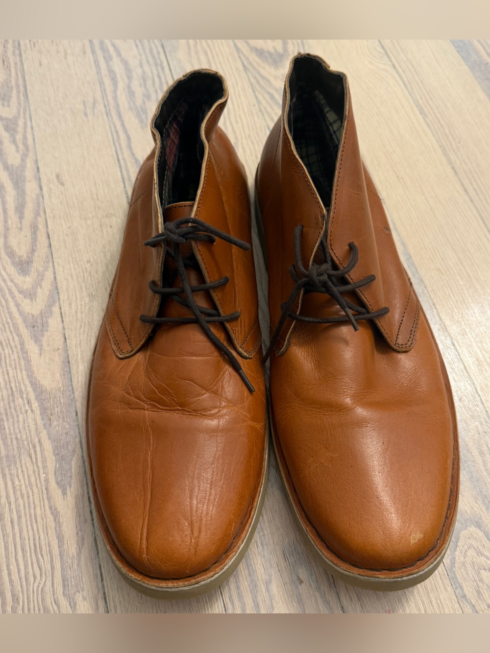 HAWKINGS MCGILL Men’s Brown Leather Chukka Desert Boots Lace Up Size 12